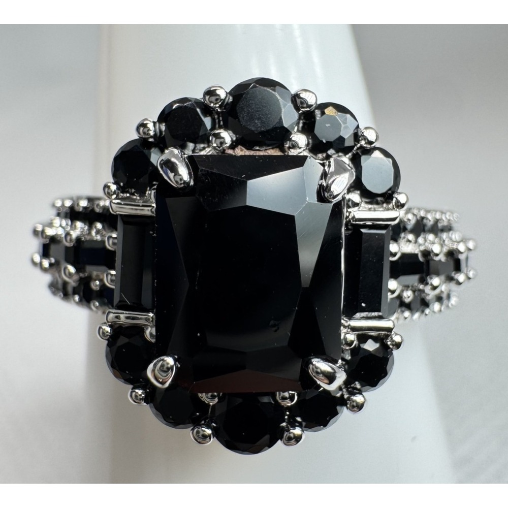 Ring Bomb Party Moonrise Moment Ring Size 9 Black Onyx Cubic Zirconia RG82682
